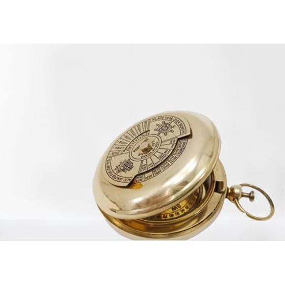 Maritime treasures Brass Calendar Push Button Personalized Pocket Compass Engravable Hiking Camping Compass Nautical Marine Gift