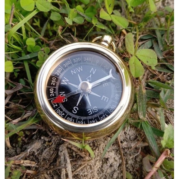 Maritime treasures Classic Brass Compass Pocket Size Marine Sailing Navigation Accessory