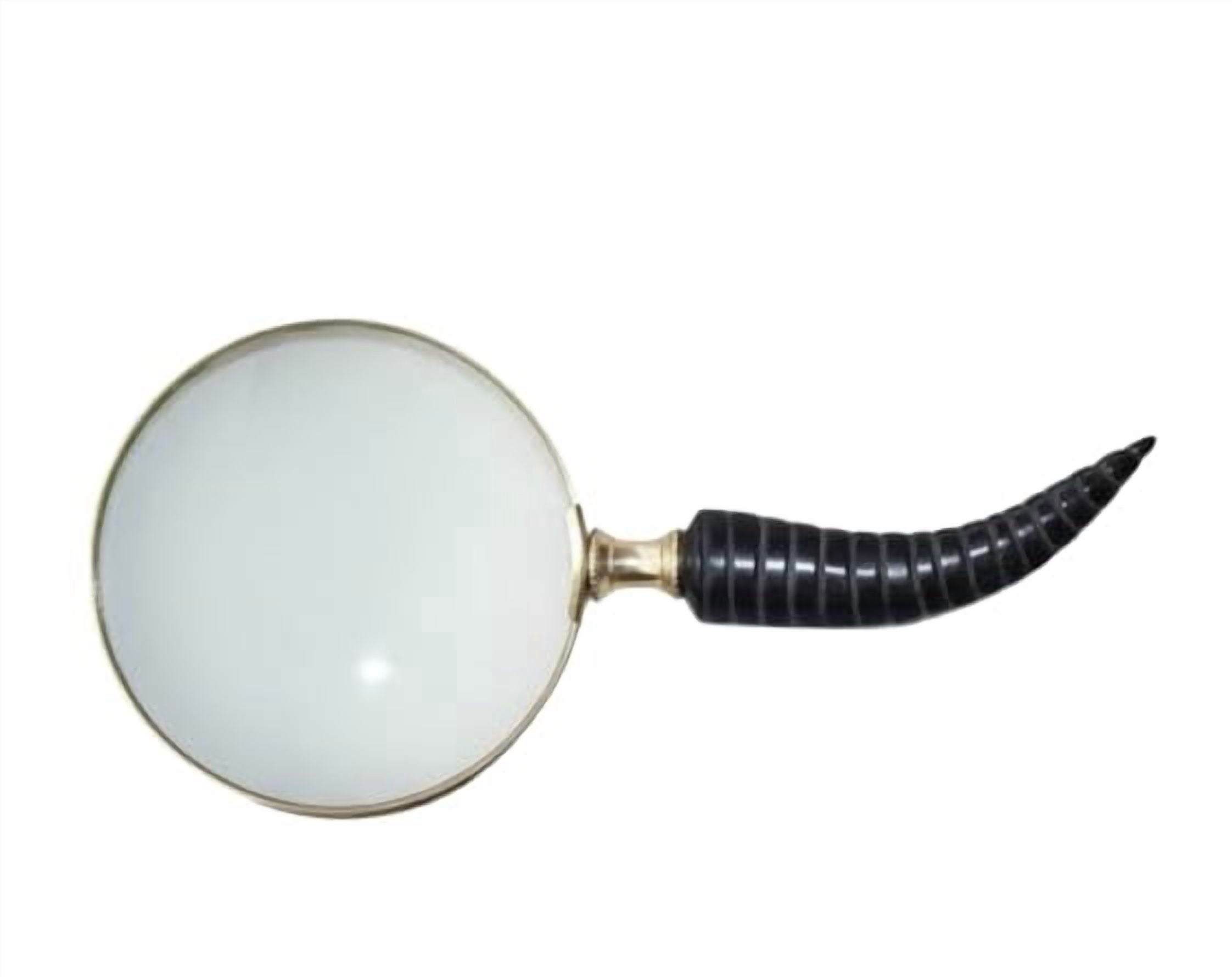 Maritime treasures Handheld Magnifying Glass with Handle | Large Clear Glass Lens for Reading, Fine Print, Books & Documents | Classic Brass Finish Desk & Hand Magnifier