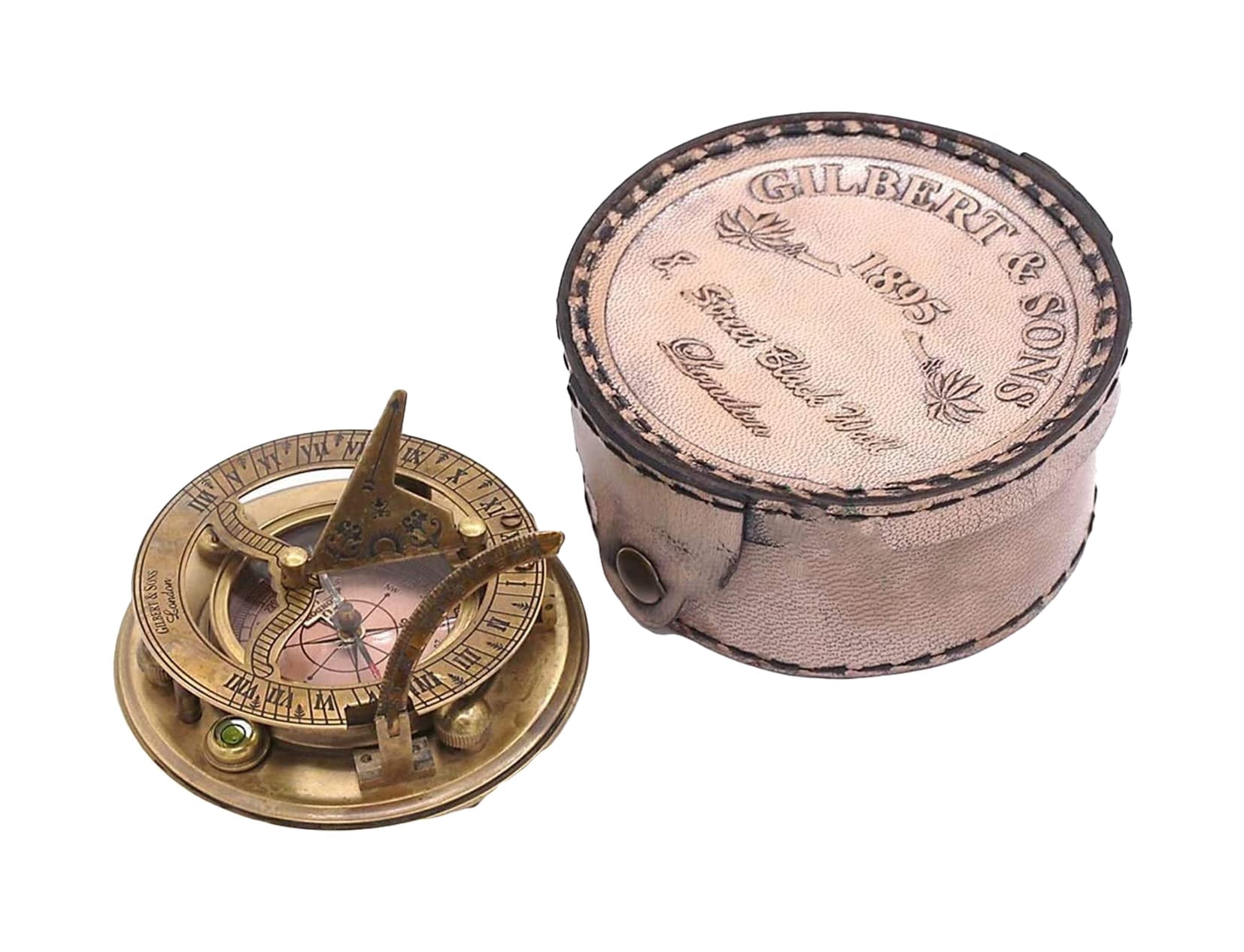 Maritime treasures Pocket Compass for Camping, Trekking Antique Nautical Vintage Directional Magnetic Famous Quote Do not go Where The Path Compass with case by DOLLOND LONDON1920