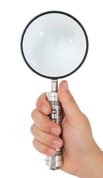 Maritime treasures Vintage Brass Magnifying Glass for Reading | Handheld Desktop Magnifier | Large Glass Lens Reading Aid | Classic Office