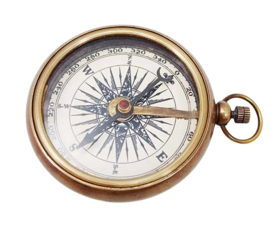 Maritime treasures Vintage Brass Pocket Compass – Antique Nautical Direction Finder with Ring Loop – Handmade Collectible Compass for Hiking, Navigation, Gifts & Décor