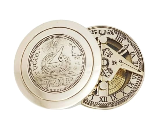 Maritime treasures Vintage Brass Pocket Compass with Sundial – Antique Style Magnetic Navigation Compass for Hiking, Camping, Survival, Travel & Nautical Collectors