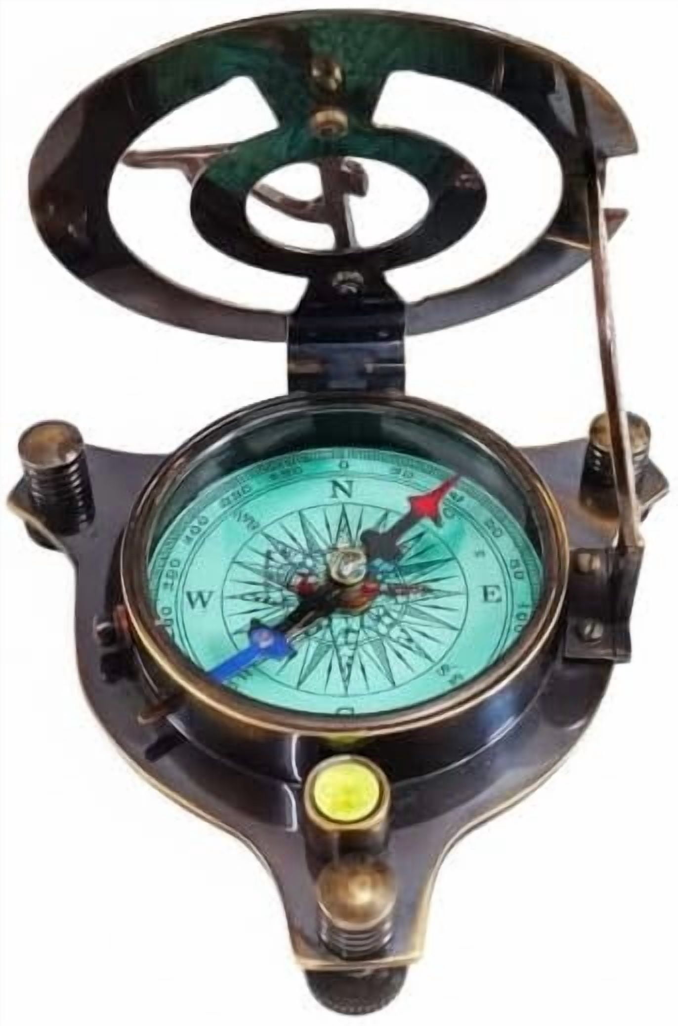 Maritime treasures Vintage Brass Surveyor Compass with Clinometer & Sighting Arm – Antique Style Professional Navigation Compass