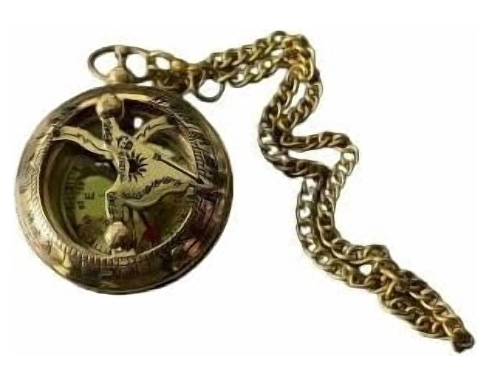Maritime treasures Vintage Style Brass Pocket Compass with Chain Antique Finish Nautical Compass for Hiking,Camping, Travel & Decorative Gift