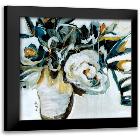 Maritz, Angela 12x12 Black Modern Framed Museum Art Print Titled - Nightingale Blooms