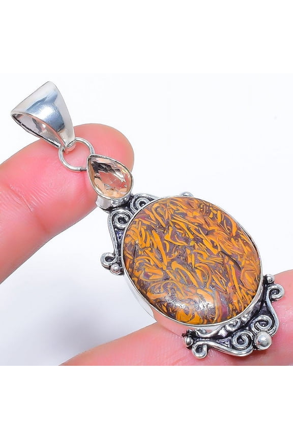 Marium Jasper, Christmas Gift, Gemstone Silver Jewelry, Jasper Pendant, New Year Sale