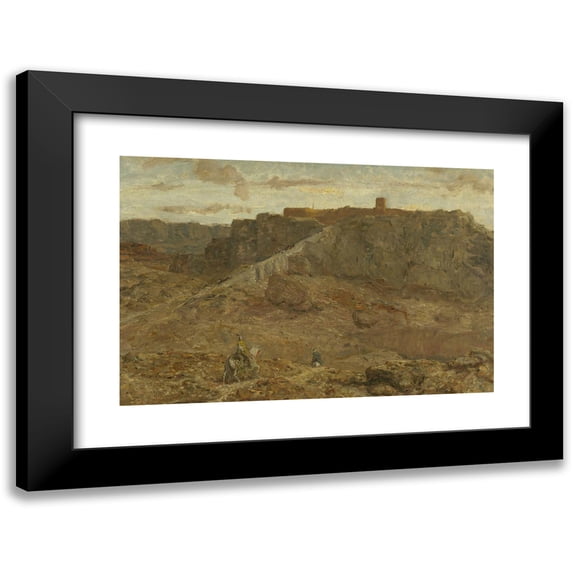 Marius Bauer 18x13 Black Modern Framed Museum Art Print Titled - Mountainous Landscape in Egypt (1880 - 1922)