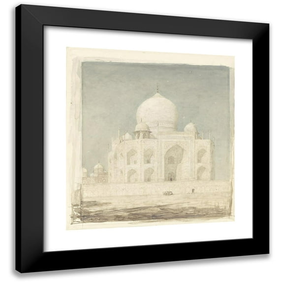 Marius Bauer 20x22 Black Modern Framed Museum Art Print Titled - De Taj Mahal (1898)