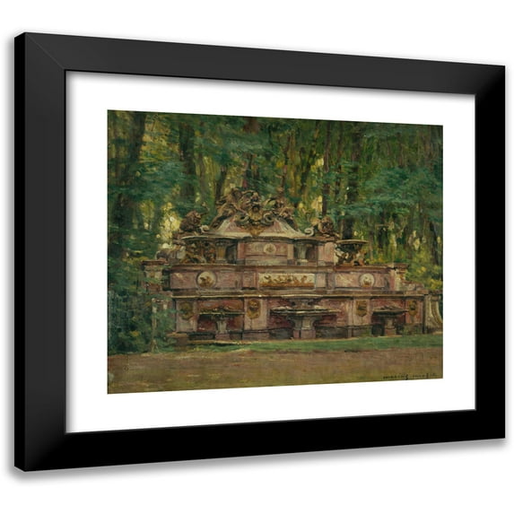 Marius Michel 23x20 Black Modern Framed Museum Art Print Titled - The Water Buffet in the Grand Trianon Gardens. (1917)