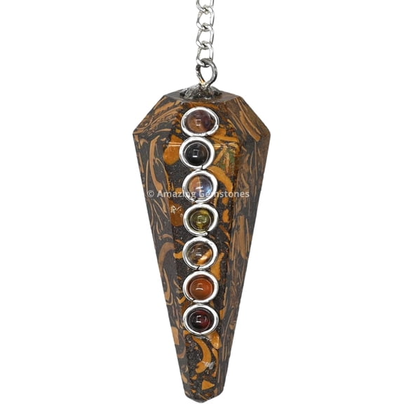 Mariyam Jasper Crystal Pendulum Necklace Natural Dowsing Tool for Divination, Meditation, Chakra Balancing & Energy Work
