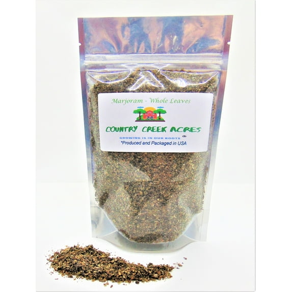 Marjoram 1 oz, Whole Dried and Chopped, A Hearty Flavor, Bold Taste and Vibrant Aroma -Non- GMO- Country Creek LLC