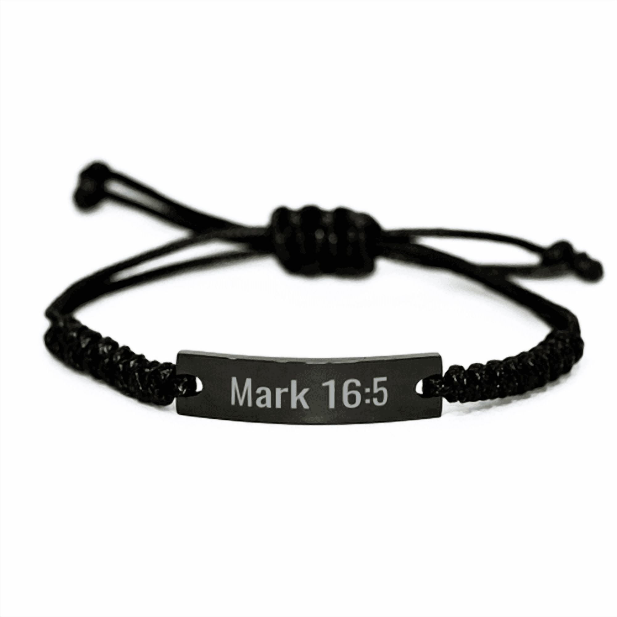 Mark 16 5 Bracelet Mark 16:5 Gift Bible Verse Scripture Stainless Steel ...