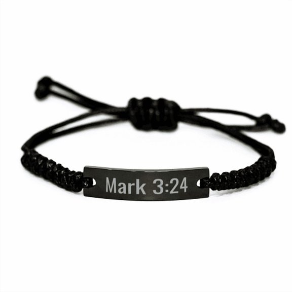 Mark 3 24 Bracelet Mark 3:24 Gift Bible Verse Scripture Stainless Steel Bracelet