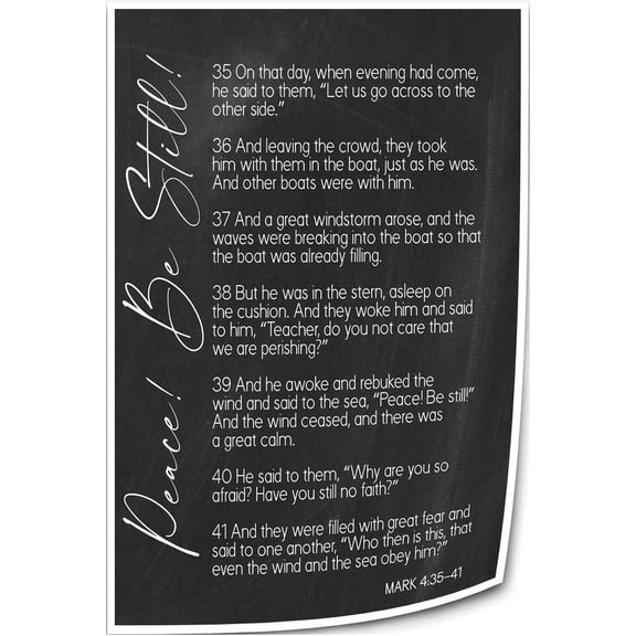 Mark 4 35 41 Bible Verse Wall Art Prints Bible Quote Poster for Bedroom Decorative Pictures for Hallway Wall Panels for Bathroom