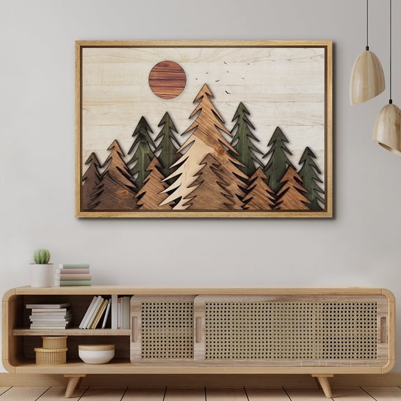Wood Panel Pine Forest Abstract Poster, Unframed Size 8x12