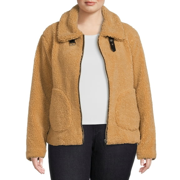 Mark Alan Women's Plus Faux Sherpa Zip Jacket