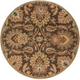thumbnail image 1 of Mark&Day Wool Rugs, 10ft Round Lyon Traditional Dark Brown Area Rug, Brown Beige Red Carpet for Living Room, Bedroom or Kitchen (9'9" Round), 1 of 4