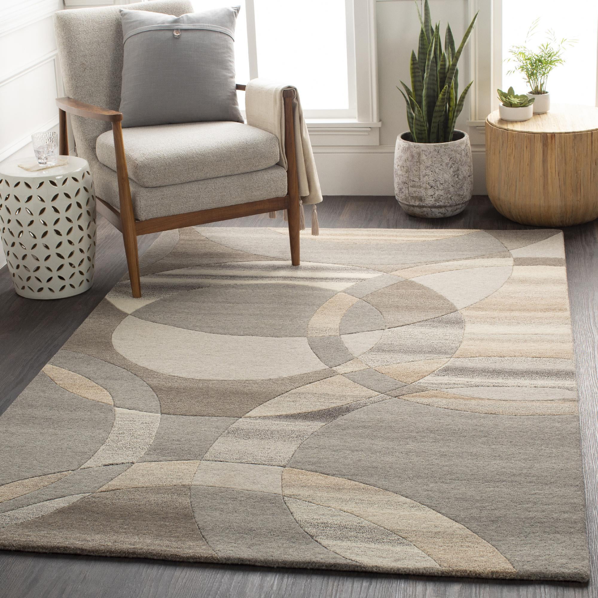 10x10 Neon Rug Mark&Day Wool Rugs, 10x10 Besancon Modern Dark Brown Square Area Rug ...