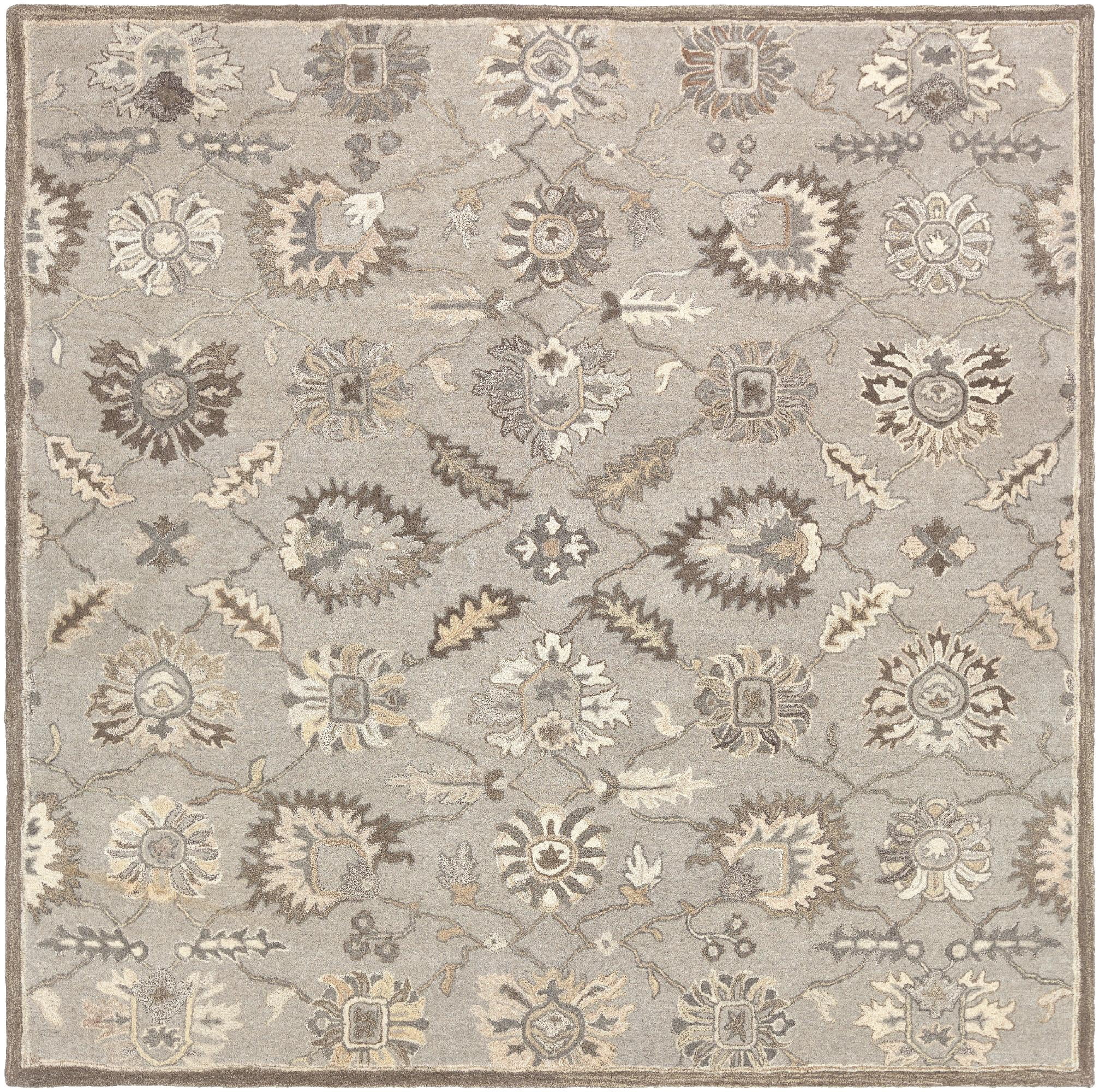 Mark&Day Area Rugs, 10x10 Kinistino Traditional Taupe Square Area Rug ...
