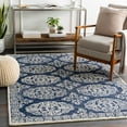 thumbnail image 1 of Mark&Day Wool Rugs, 10x14 Arezzo Traditional Dark Blue Area Rug, Blue Grey Beige Carpet for Living Room, Bedroom or Kitchen (9'9" x 13'9"), 1 of 7