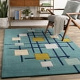 thumbnail image 1 of Mark&Day Wool Rugs, 10x14 Charlo Modern Teal Area Rug, Blue Beige Grey Carpet for Living Room, Bedroom or Kitchen (10' x 14'), 1 of 2