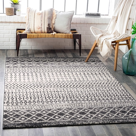 Mark&Day Area Rugs, 10x14 Louise Global Black White Area Rug (10' x 14')