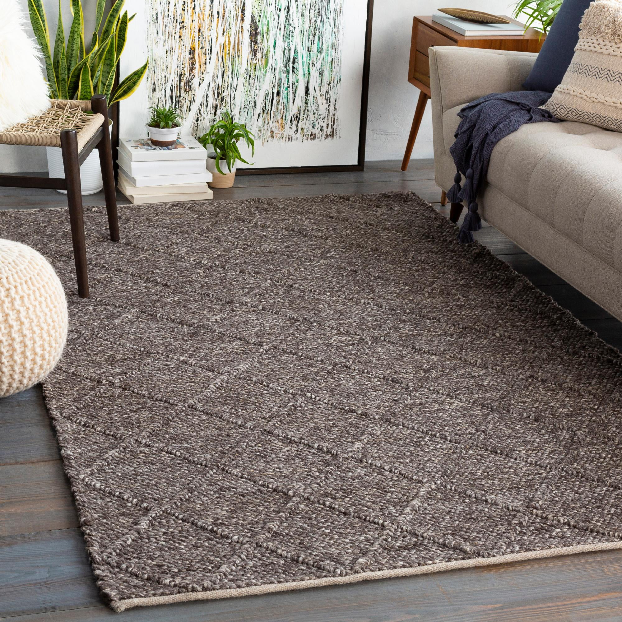 Mark&Day Area Rugs, 10x14 Modena Modern Dark Brown Area Rug, Brown ...