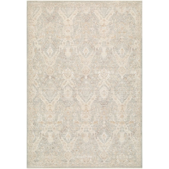 Mark&Day Area Rugs, 10x14 Sherica Traditional Medium Gray Area Rug, Seafoam Cream Light Beige Carpet for Living Room, Bedroom or Kitchen (10' x 13'11")