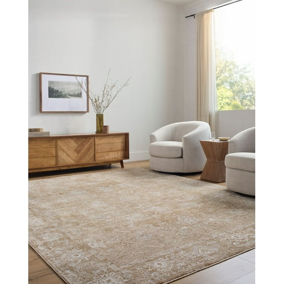 Mark&Day Area Rugs, 12x15 Pennie Traditional Light Brown Area Rug, Cream Tan Light Olive Carpet for Living Room, Bedroom or Kitchen (12' x 15')