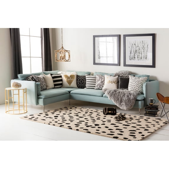 Mark&Day Wool Rugs, 12x15 Sanremo Modern Beige Area Rug, Black Beige Carpet for Living Room, Bedroom or Kitchen (12' x 15')