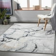 thumbnail image 1 of Mark&Day Area Rugs, 12x15 Tuil Modern Abstract Marble Dark Blue Area Rug, Grey Ivory Blue Marble Swirl Carpet for Living Room, Bedroom or Kitchen (12' x 15'), 1 of 1