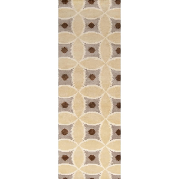 Mark&Day Wool Rugs, 2x10 Healdsburg Modern Beige Runner Area Rug, Beige Brown Yellow Carpet for Hallway, Kitchen, Bedroom or Living Room (2'6" x 10' Runner)