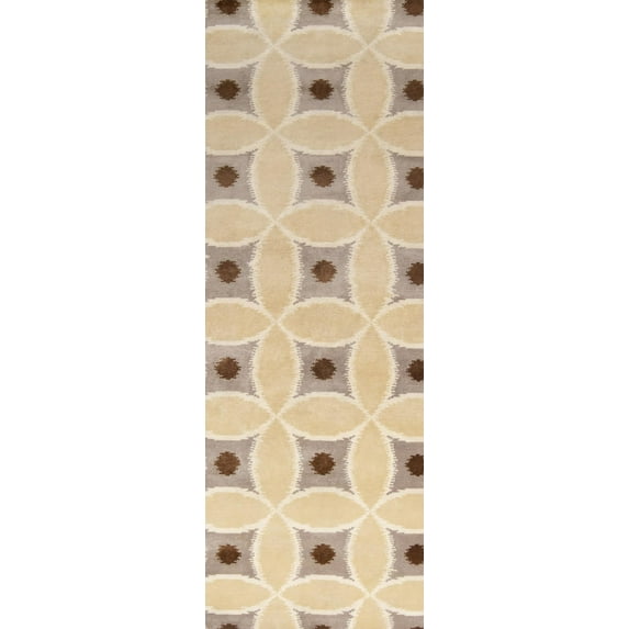 Mark&Day Wool Rugs, 2x10 Healdsburg Modern Beige Runner Area Rug, Beige Brown Yellow Carpet for Hallway, Kitchen, Bedroom or Living Room (2'6" x 10' Runner)