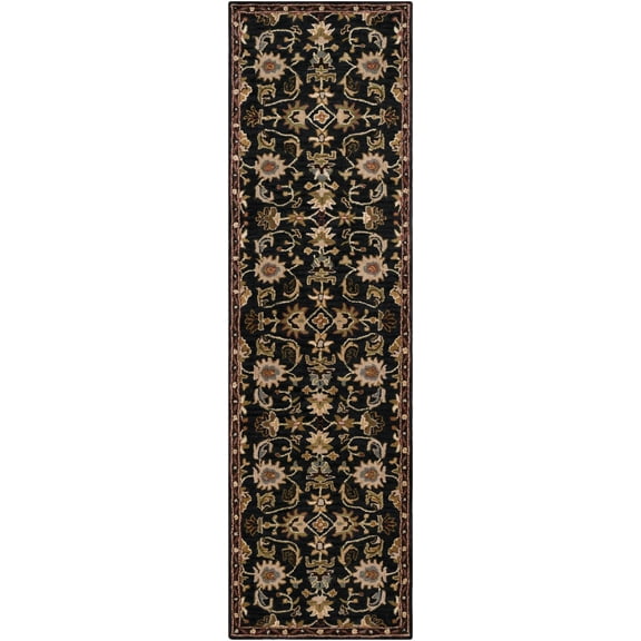 Mark&Day Wool Rugs, 2x10 Maubeuge Traditional Ink Blue Runner Area Rug, Grey Blue Brown Carpet for Hallway, Kitchen, Bedroom or Living Room (2'3" x 10' Runner)