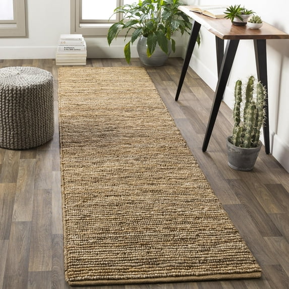 Mark&Day Jute Rugs, 2x10 Prato Cottage Camel Runner Area Rug, Tan Carpet for Hallway, Kitchen, Bedroom or Living Room (2'6" x 10' Runner)