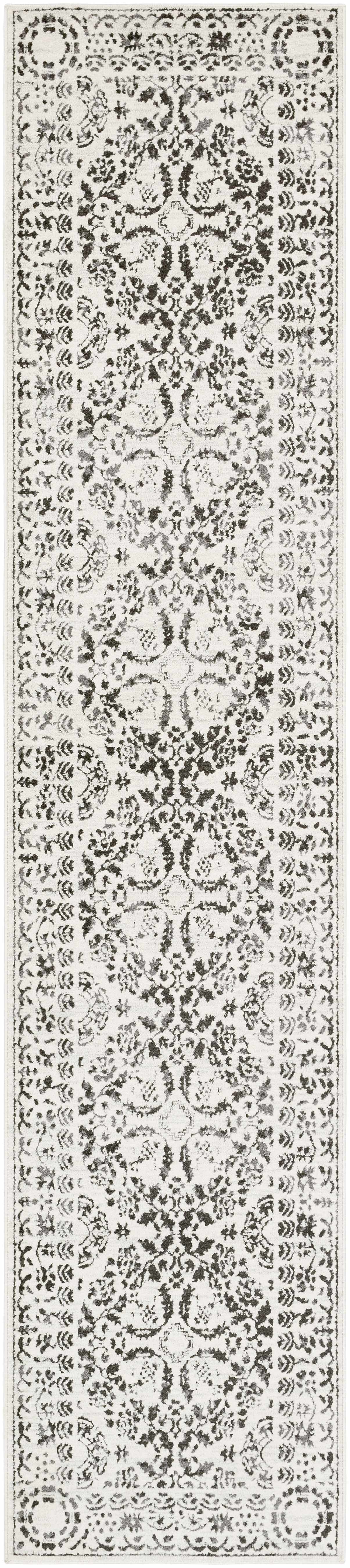 Simon Gray and Beige Wool Runner Rug 2'7" x 12'