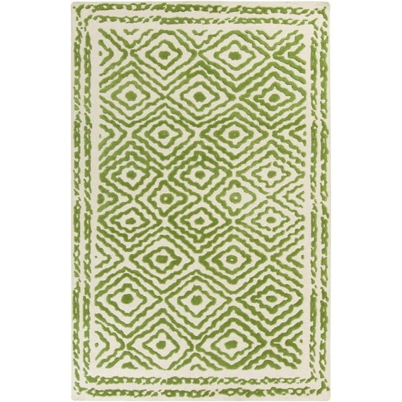 Mark&Day Wool Rugs, 2x3 Ashland Modern Dark Green Area Rug, Green Beige Carpet for Living Room, Bedroom or Kitchen (2' x 3')