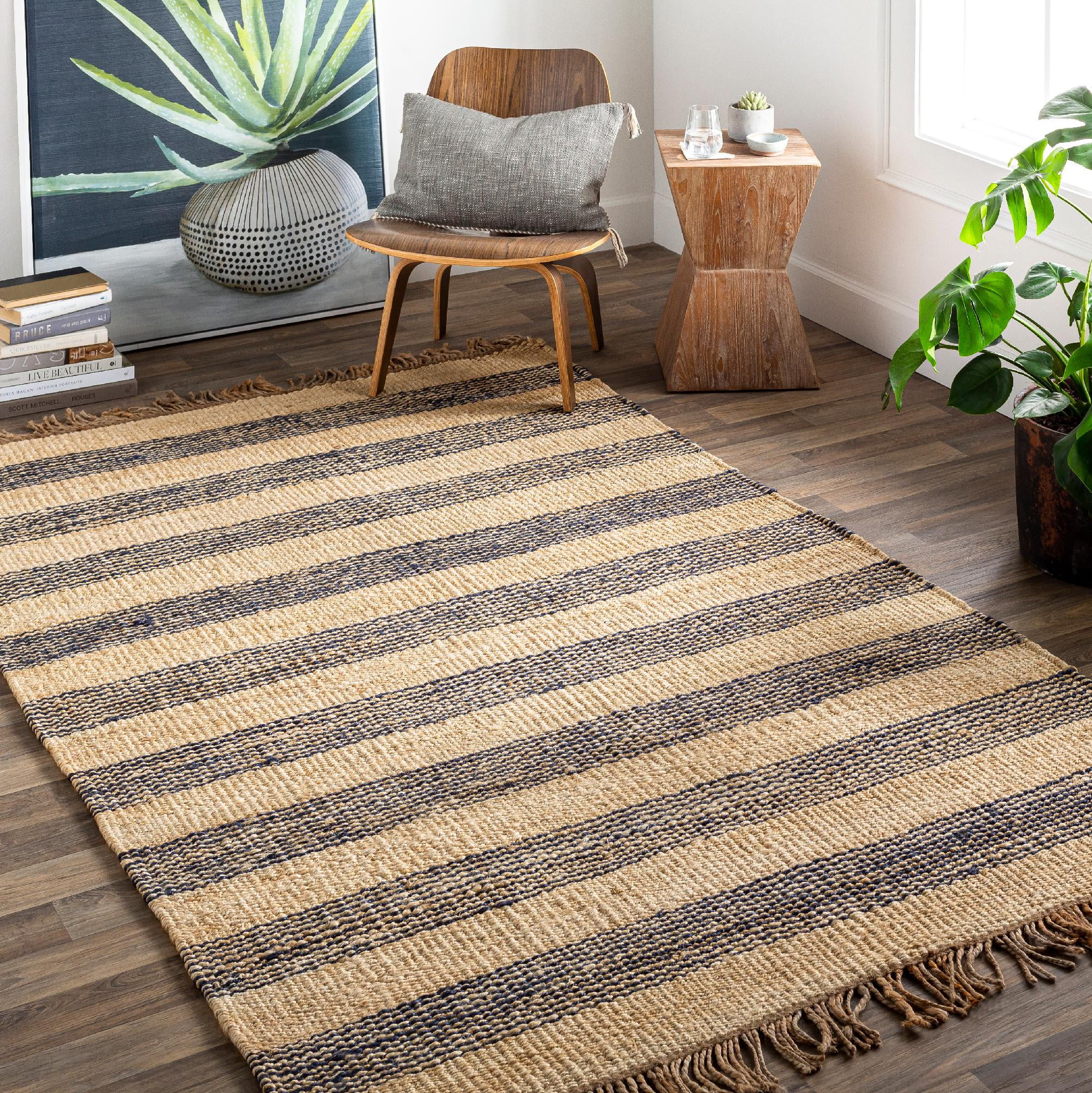Mark&Day Jute Rugs, 2x3 Biddulph Cottage Navy Area Rug, Beige Blue ...