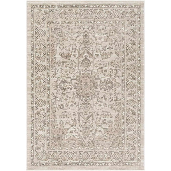 Mark&Day Area Rugs, 2x3 Darp Traditional Charcoal Area Rug, White Beige Black Carpet for Living Room, Bedroom or Kitchen (2' x 2'11")
