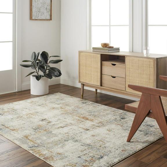 Mark&Day Area Rugs, 2x3 Delania Modern Light Beige Area Rug, Grey Blue Yellow Carpet for Living Room, Bedroom or Kitchen (2' x 2'11")