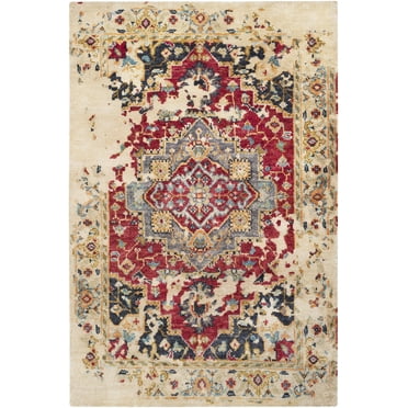 Mark&Day Area Rugs, 2x3 Hingham Traditional Khaki Dark Red Area Rug (2' x 3')