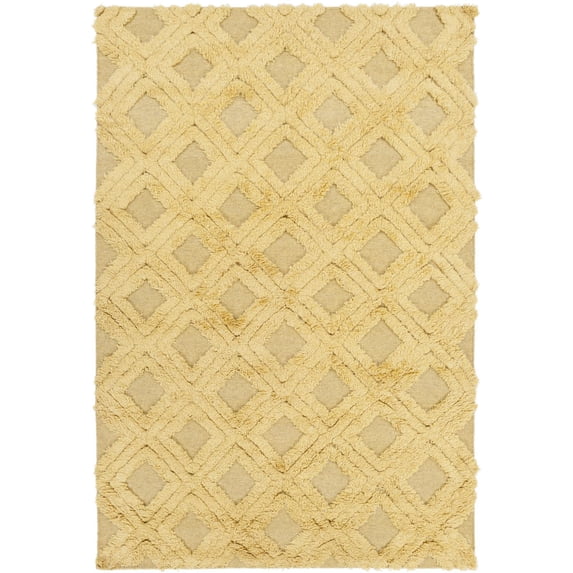 Mark&Day Wool Rugs, 2x3 Ideal Modern Shag Gold Area Rug, Yellow Carpet for Living Room, Bedroom or Kitchen (2' x 3')