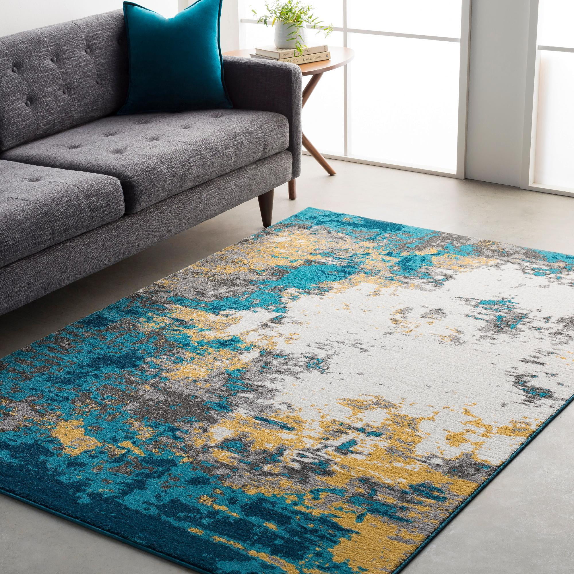Mark&Day Area Rugs, 2x3 Loenzo Modern Aqua Area Rug, Blue Beige Cream ...