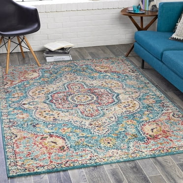 Mark&Day Area Rugs, 2x3 Lola Traditional Sky Blue Area Rug (2' x 3')