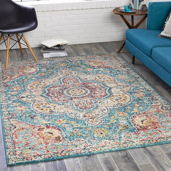 Mark&Day Area Rugs, 2x3 Lola Traditional Sky Blue Area Rug (2' x 3')