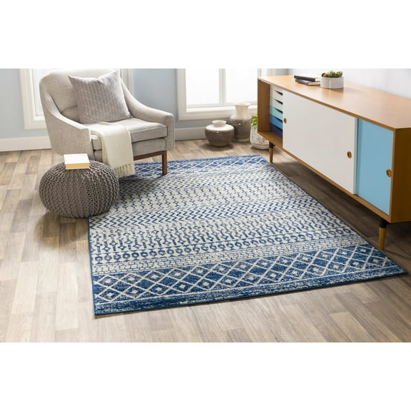 Mark&Day Area Rugs, 2x3 Louise Global Dark Blue Area Rug (2' x 3')