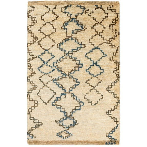 Mark&Day Jute Rugs, 2x3 Malibu Global Brown Area Rug, Blue Green Carpet for Living Room, Bedroom or Kitchen (2' x 3')