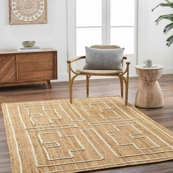 Mark&Day Jute Rugs, 2x3 Maple Modern Cinnamon/White Area Rug, Brown Carpet for Living Room, Bedroom or Kitchen (2' x 3')