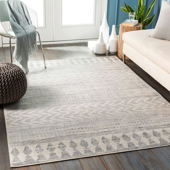 Mark&Day Area Rugs, 2x3 Shepshed Global Gray/Taupe Area Rug, Grey Off-White Carpet for Living Room, Bedroom or Kitchen (2' x 3')